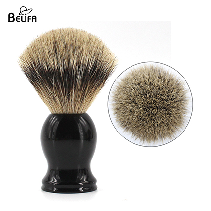 Resin handle shaving brush silertip