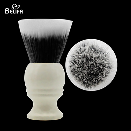 Wood handle flat top synthetic hair shaving brush