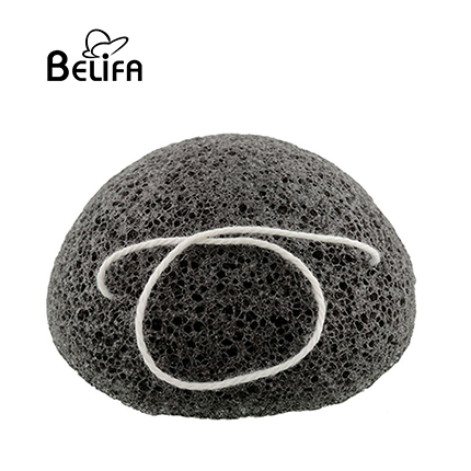 100% natural facial bamboo charcoal konjac sponge