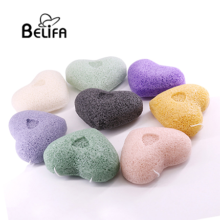 Heart shape organic privage label konjac sponge