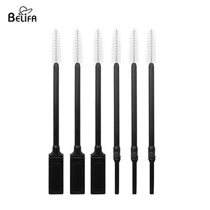 Black plastic handle disposable eyelash brush